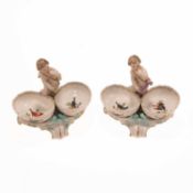 A PAIR OF BERLIN FIGURAL SALTS