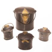 FOUR 19TH CENTURY BRASS-MOUNTED DAIRY CANS