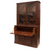 A 19TH CENTURY MAHOGANY SECRETAIRE BOOKCASE, IN THE MANNER OF GILLOWS