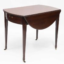 A GEORGE III STRING-INLAID MAHOGANY PEMBROKE TABLE