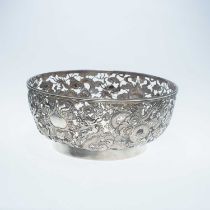 A LARGE CHINESE SILVER PIERCED BOWL