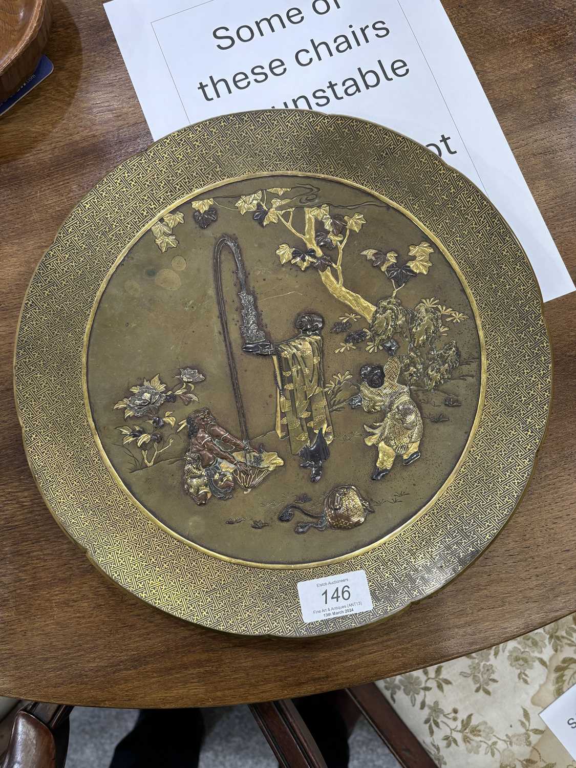 A JAPANESE INLAID-BRONZE DISH, MEIJI PERIOD, LATE 19TH CENTURY - Image 4 of 11