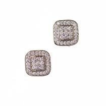 A PAIR OF 10K GOLD DIAMOND EARRINGS