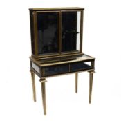 A 19TH CENTURY EBONISED AND BRASS-MOUNTED BIJOUTERIE CABINET