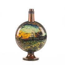 A DOULTON LAMBETH FAIENCE MOON FLASK