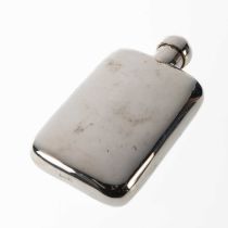 A GEORGE V SILVER HIP FLASK