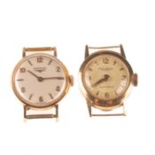 A LADY'S 18CT GOLD LONGINES WATCH HEAD