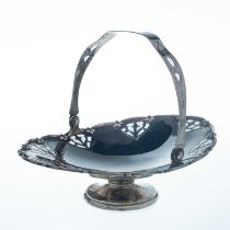 AN AMERICAN STERLING SILVER SWING-HANDLE BASKET