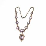 A SILVER-GILT AMETHYST NECKLACE