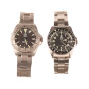 TWO OLLECH & WAJS STEEL BRACELET WATCHES