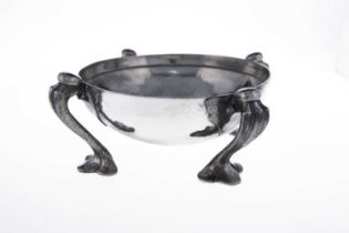 OLIVER BAKER FOR LIBERTY & CO, A LARGE TUDRIC PEWTER BOWL