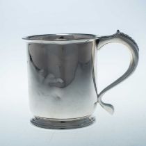 A GEORGE VI SILVER PINT MUG