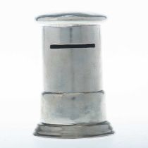 A GEORGE V SILVER MONEY BOX