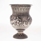 A 19TH CENTURY CONTINENTAL SILVER VASE