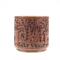 A CHINESE BAMBOO BRUSH POT, BITONG