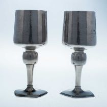 A PAIR OF ELIZABETH II SILVER GOBLETS