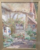 ARTHUR STANLEY WILKINSON (1860-1930) PAIR OF COUNTRY COTTAGE GARDEN VIEWS