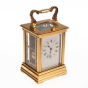 A LARGE FRENCH BRASS-CASED REPEATER CARRIAGE CLOCK, EARLY 20TH CENTURY
