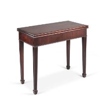 A GEORGE III MAHOGANY FOLDOVER TEA TABLE