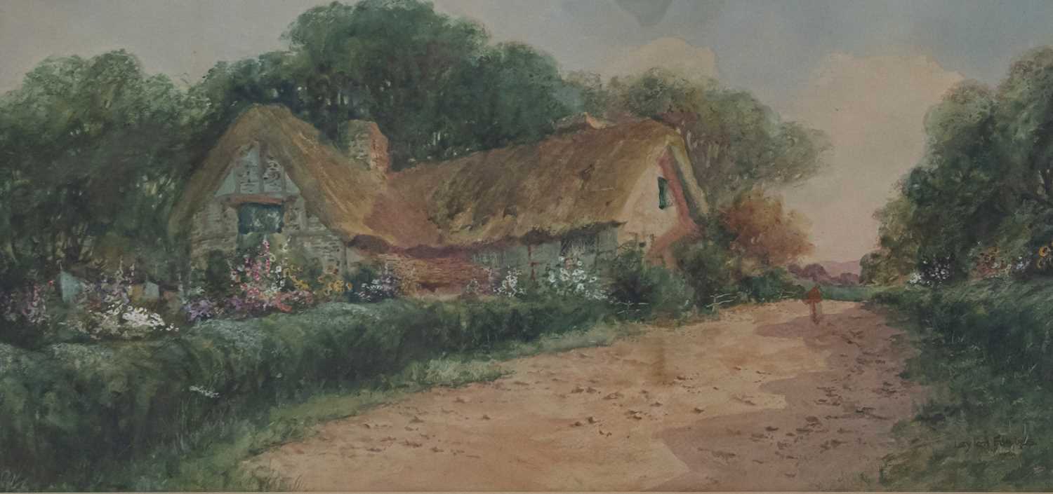 LEYTON FORBES (1861-1939) THATCHED COUNTRY COTTAGE