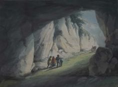 ATTRIBUTED TO WILLIAM PAYNE (1760-1830) FIGURES IN A CAVE