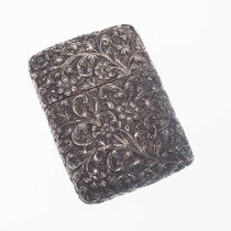 A 19TH CENTURY INDIAN SILVER CARD CASE