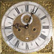 JEREMIAH HARTLEY, NORWICH, AN EARLY 18TH CENTURY 12-INCH BRASS DIAL LONGCASE CLOCK MOVEMENT