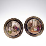 A PAIR OF VIENNA STYLE CABINET PLATES, LATE 19TH/ EARLY 20TH CENTURY