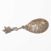 A VICTORIAN SILVER CADDY SPOON