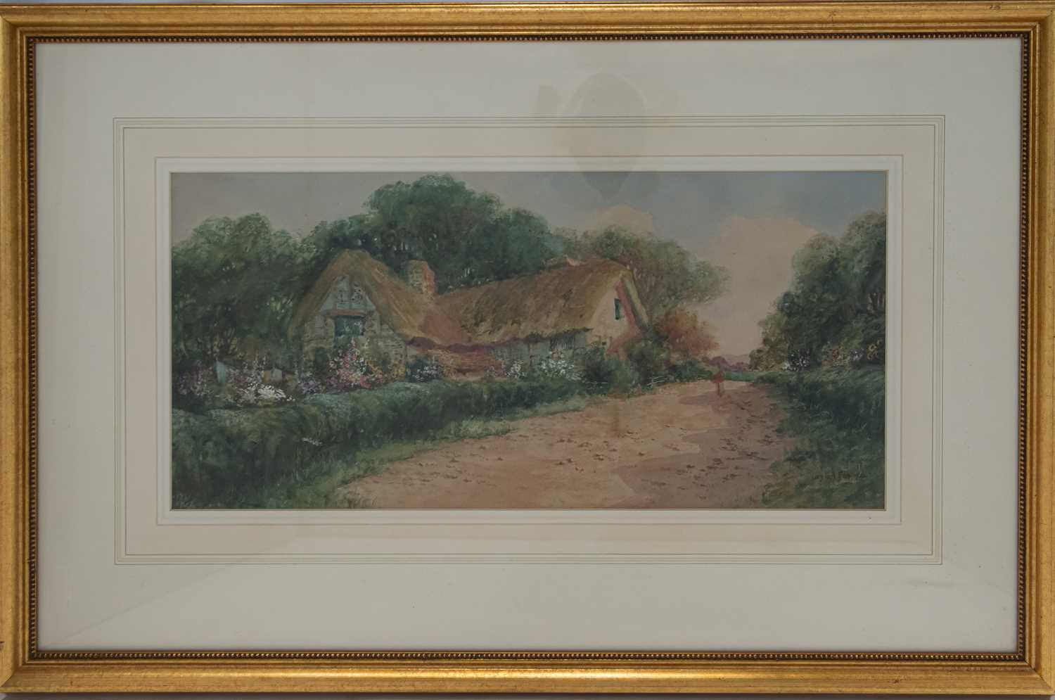 LEYTON FORBES (1861-1939) THATCHED COUNTRY COTTAGE - Image 2 of 2