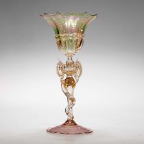 A RARE VENETIAN 'SERPENT STEM' GOBLET, CIRCA 1775