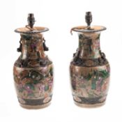 A PAIR OF CHINESE CRACKLE-GLAZED VASES