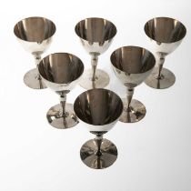TIFFANY & CO: A SET OF SIX AMERICAN STERLING SILVER GOBLETS