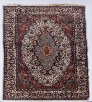 AN INDIAN KASHMIR SILK AND WOOL CARPET