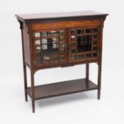 AN EDWARDIAN INLAID ROSEWOOD SIDE CABINET