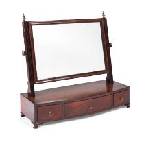 A GEORGE III MAHOGANY TOILET MIRROR