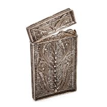 A 19TH CENTURY SILVER FILIGREE CARD CASE