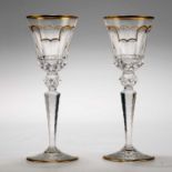 A LARGE PAIR OF SAINT-LOUIS CUT-GLASS GOBLETS, 20TH CENTURY