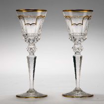 A LARGE PAIR OF SAINT-LOUIS CUT-GLASS GOBLETS, 20TH CENTURY