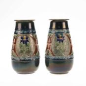 A PAIR OF BOURNE DENBY STONEWARE VASES, EARLY 20TH CENTURY