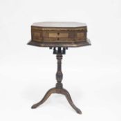AN 18TH CENTURY CHINOISERIE LACQUER TRIPOD WORK TABLE