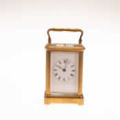 A FRENCH BRASS-CASED CARRIAGE CLOCK, CIRCA 1900