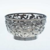 A CHINESE SILVER PIERCED BOWL