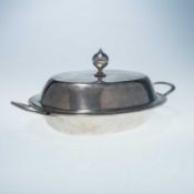 AN AMERICAN SILVER ENTRÉE DISH AND COVER