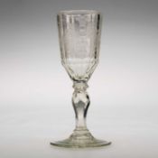 AN UNUSUAL WINE GLASS, CIRCA 1780