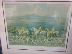 AFTER SIR ALFRED MUNNINGS AND PETER BIEGEL FOUR HUNTING PRINTS