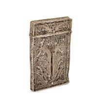 A 19TH CENTURY SILVER FILIGREE CARD CASE