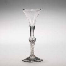 A RARE WINE GLASS, CIRCA 1765