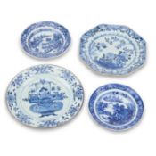TWO CHINESE BLUE AND WHITE PLATES, 18TH/ 19TH CENTURY