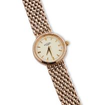 A LADY'S 9CT GOLD ROTARY BRACELET WATCH